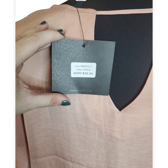 NWT XL Marc New York Andrew Marc Peach Blouse - Picture 3 of 4